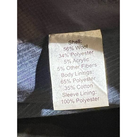 Joseph Abboud XL 44R Blue Tweed Plaid Blazer Sport Coat Jacket Elbow Patch - Picture 15 of 15